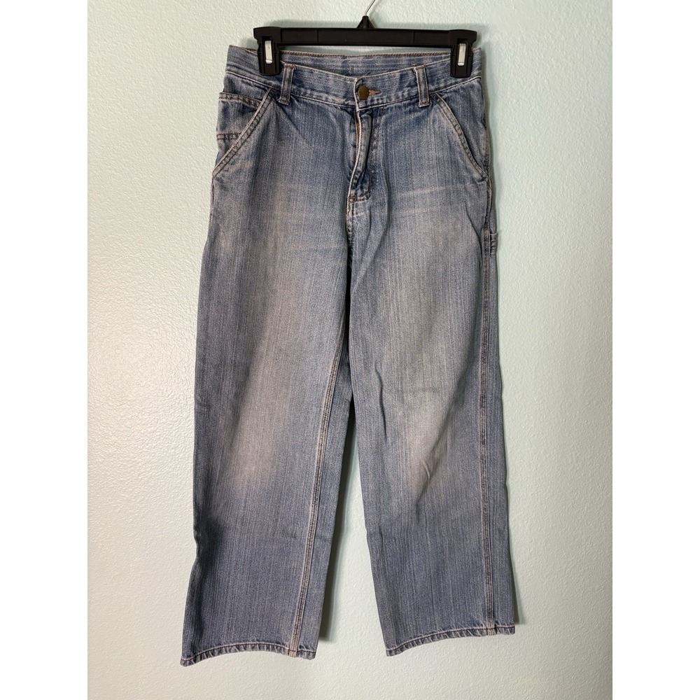 Carhartt Youth Boys 12 Wide Leg Denim Carpenter Workwear Jeans Light Wash